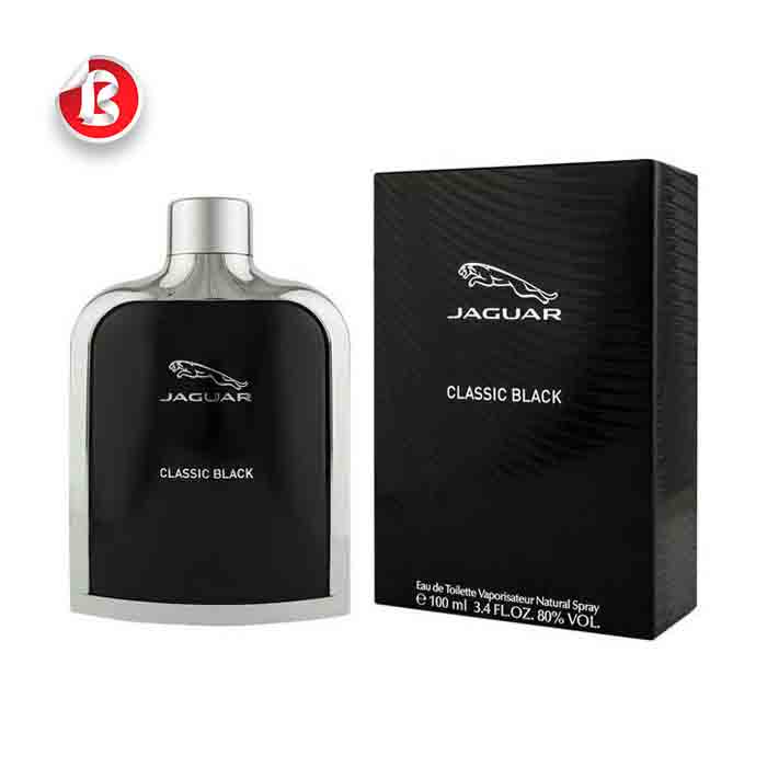 عکس اصلی عطر و ادکلن مردانه جگوار مدل کلاسیک بلک حجم ۱۰۰ mel