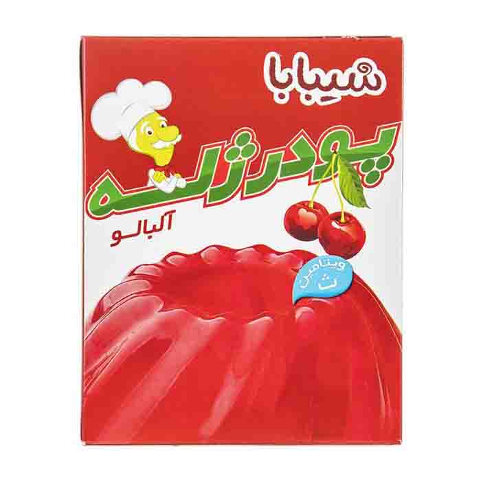 عکس اصلی پودر ژله آلبالو شیبابا وزن 100 گرم