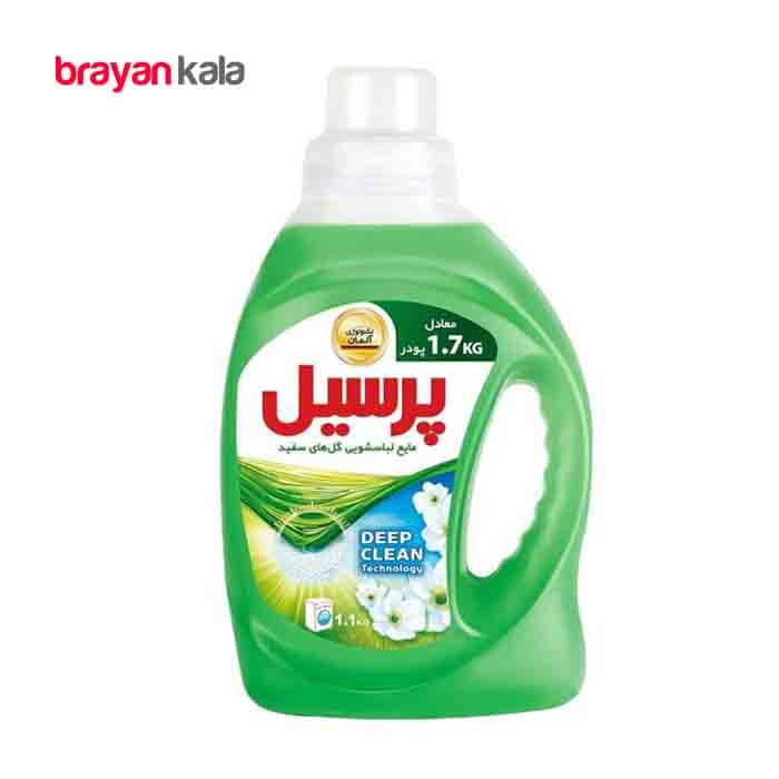 عکس اصلی مایع لباسشویی پرسیل با رایحه گل های سفید مدل Deep Clean  مقدار 1.1 لیتری