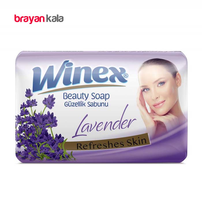 عکس اصلی صابون حمام winex با عصاره اسطوخودوس بسته 6 عددی