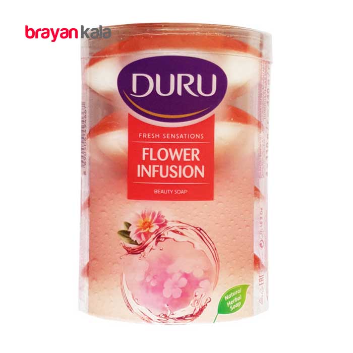 عکس اصلی صابون شستشو دورو مدل Flower Infusion بسته 4 عددی