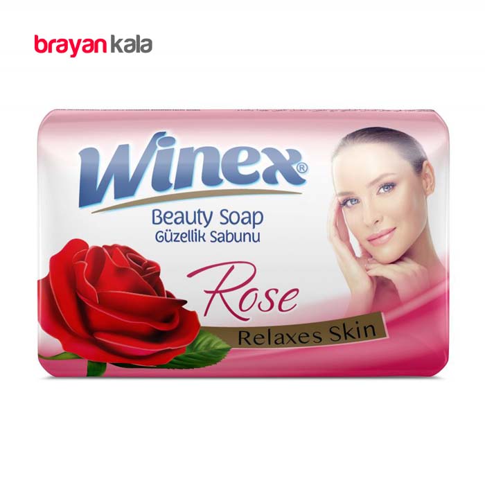 عکس اصلی صابون حمام winex با عصاره رز بسته 6 عددی