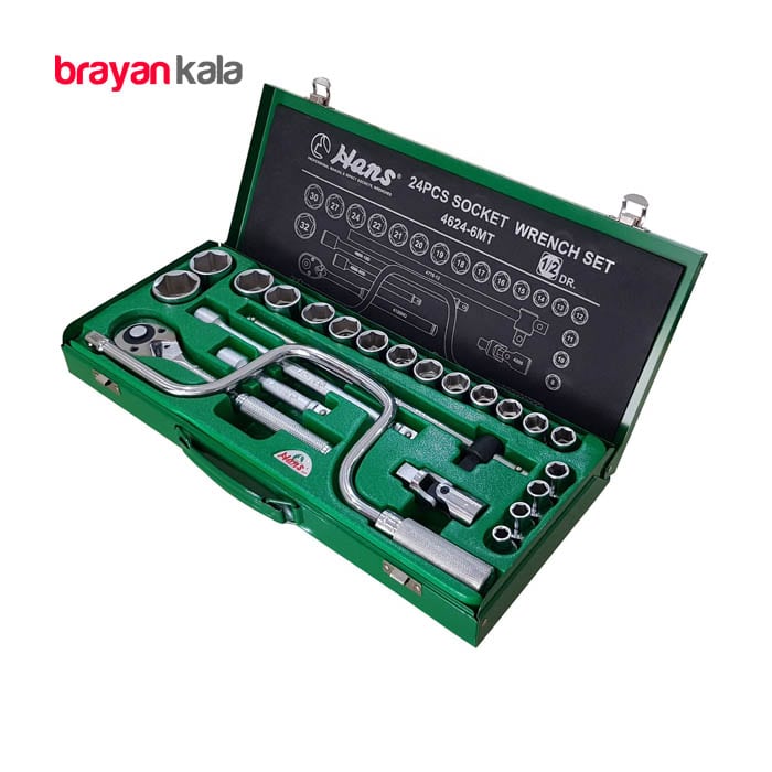 عکس اصلی مجموعه 24 عددی آچار بکس هنس مدل 4624-6MT