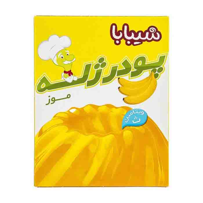 عکس اصلی پودر ژله موز شیبابا وزن 100 گرم