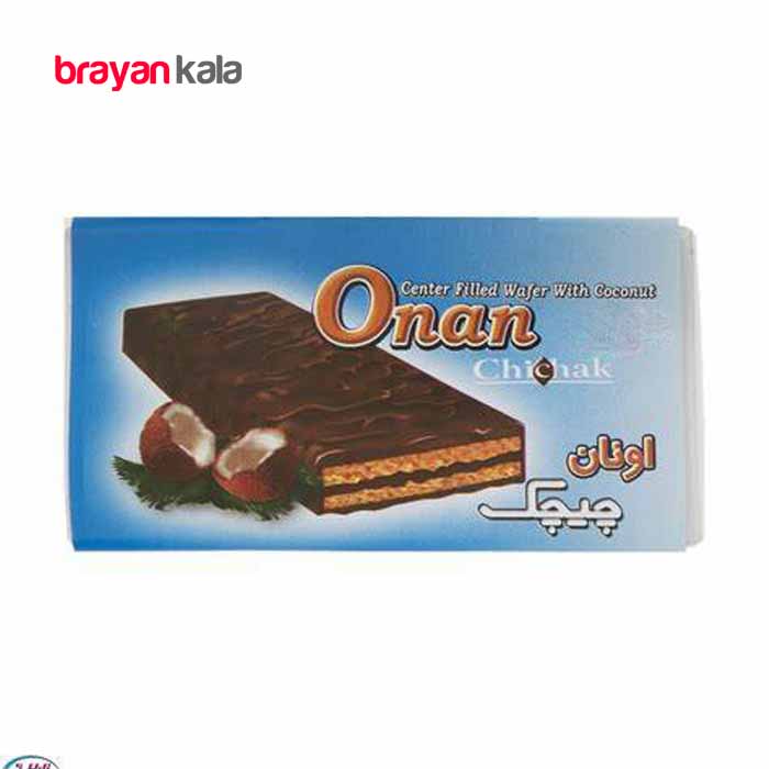 عکس اصلی ویفر مغز نارگیلی با روکش کاکائویی اونان چیچک