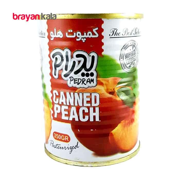 عکس اصلی کمپوت هلو پدرام مقدار 350 گرمی
